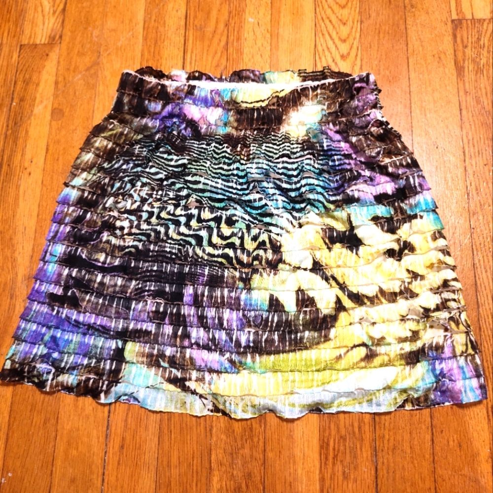Xhilaration bright ruffled Y2K mini skirt